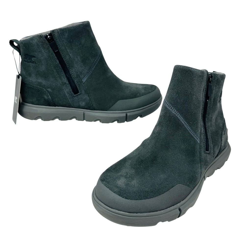 Sorel Boots Women 9‎ Grey Explorer II Drift Zip Waterproof Insulated Rugged NWT